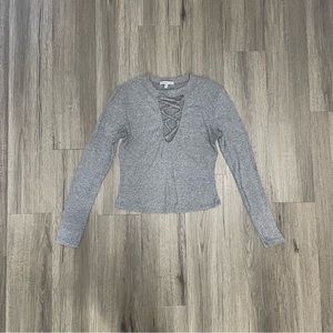 Lace Up Long Sleeve Shirt